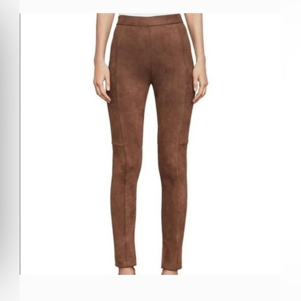 BCBGMaxAzria Prescott Faux Suede Cognac Brown Leggings Size Small Autumn
